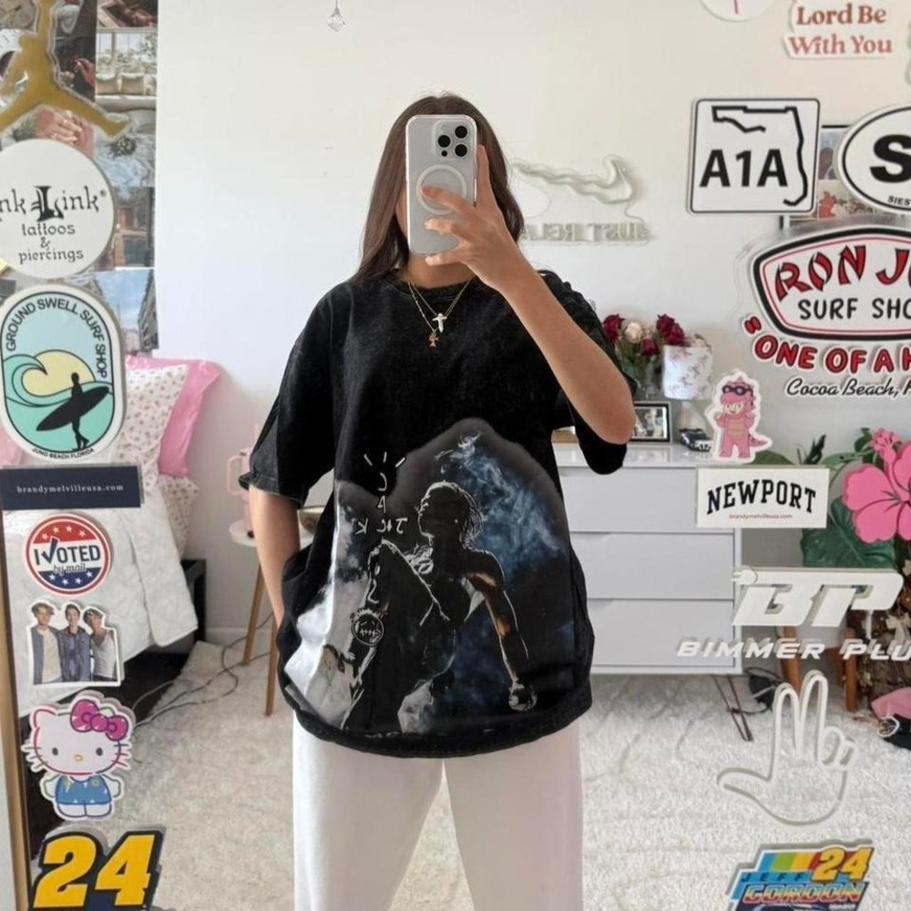 Travis Scott black graphic t-shirt‎